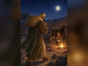 غلاف قصة عمر والمرأة الجائعة