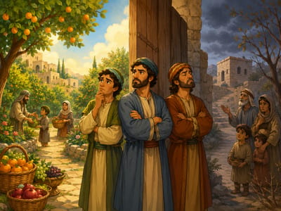 غلاف قصة أصحاب الجنة والبخل