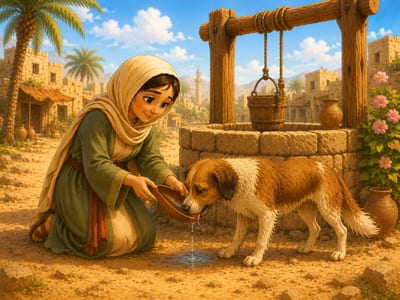 غلاف قصة المرأة التي سقت الكلب