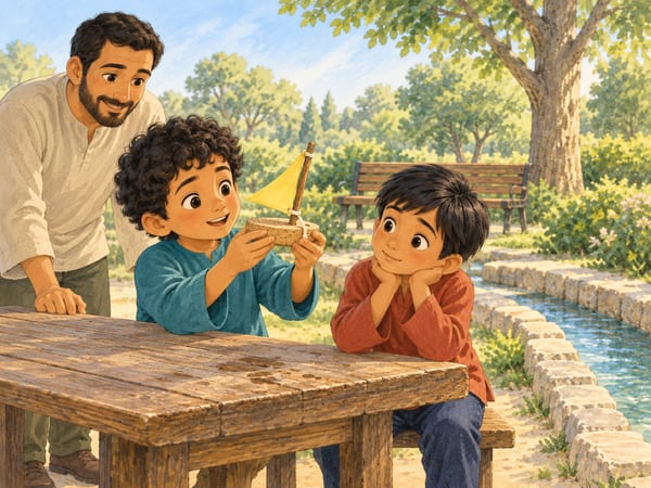 رسمة من قصة سامي والقارب الصغير — صفحة 1