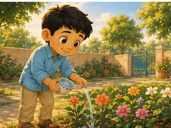 رسمة من قصة سامي وكوب الماء — صفحة 1