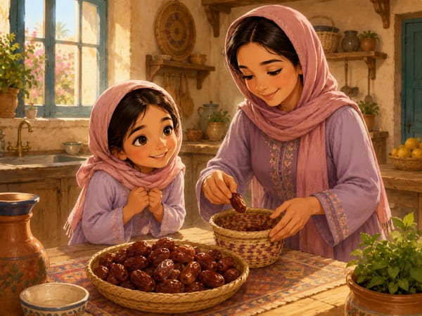 رسمة من قصة ليان وسلّة التمر — صفحة 1