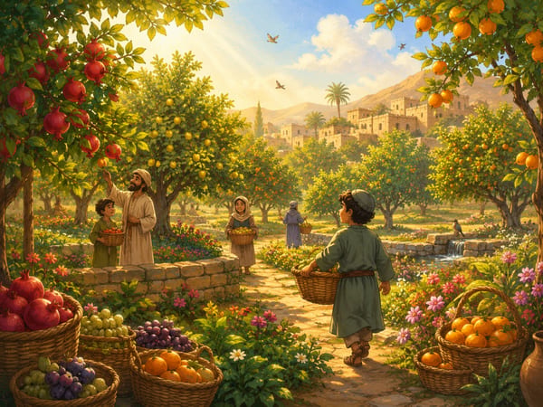 رسمة من قصة أصحاب الجنة والبخل — صفحة 1